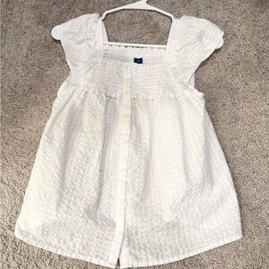 Old Navy White Eyelet Blouse with Cap Sleeves